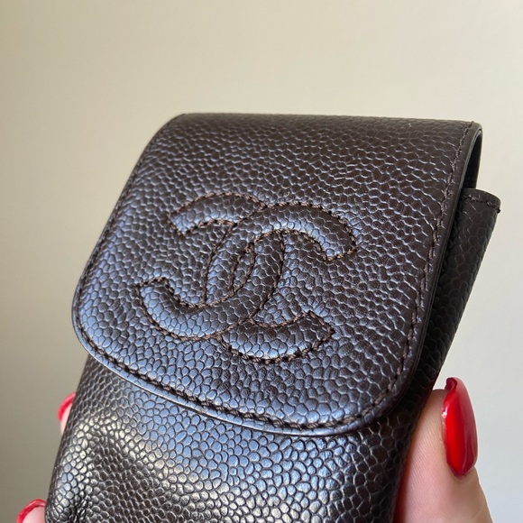 Chanel brown caviar cigarette case, authentic - Picture 3 of 10